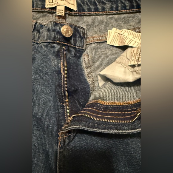 Zara TRF Collection high-waisted wide-leg cropped jeans with turn-up hems size 6 - Picture 7 of 8